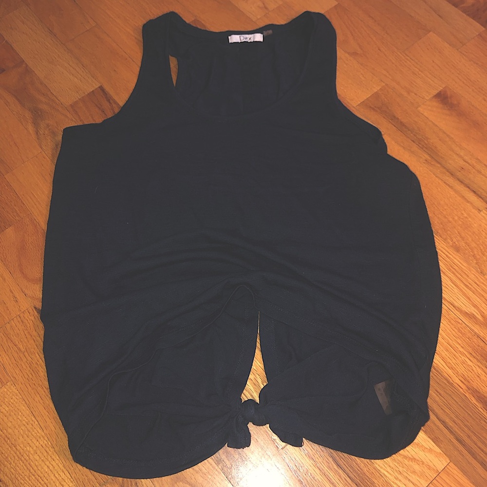 Dex tie back navy tank top